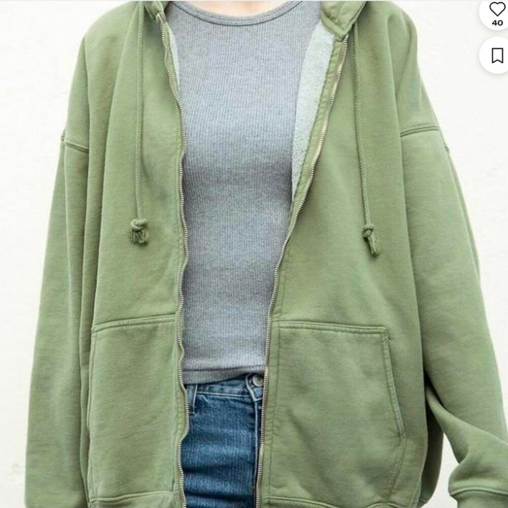 Brandy Melville Green zip-up